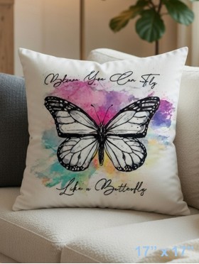 Butterfly Print Cushion & Filler